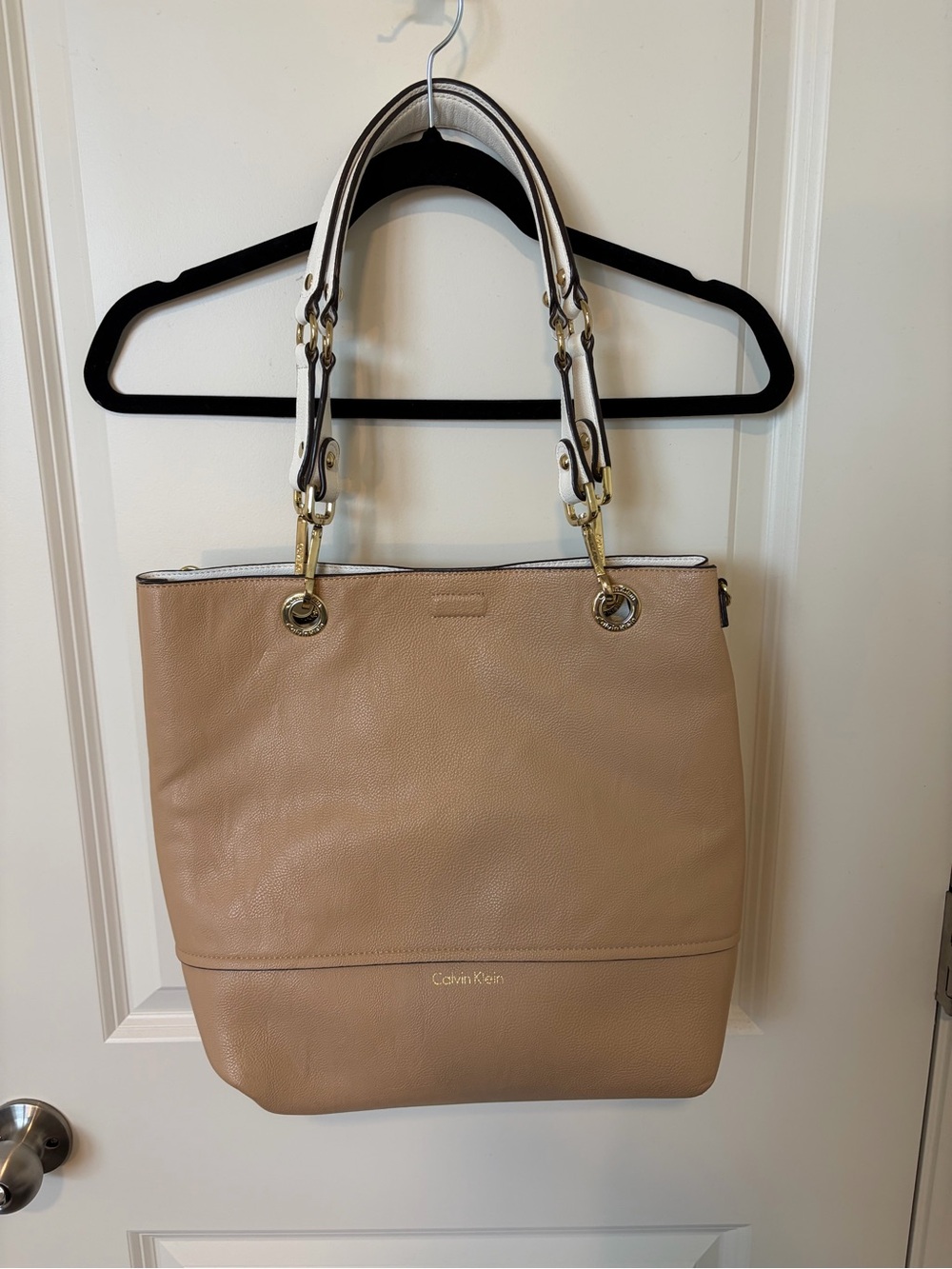 Calvin Klein reversible patchwork tote bag